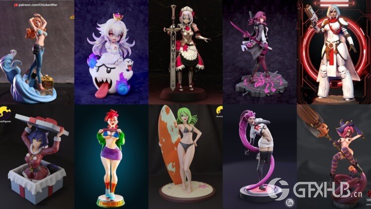 100组女性3D打印模型系列合集第9季 Girls, Girls and Only Girls 3D-Print Models Collection 9