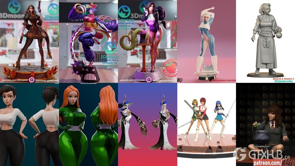 100组女性3D打印模型系列合集第9季 Girls, Girls and Only Girls 3D-Print Models Collection 9