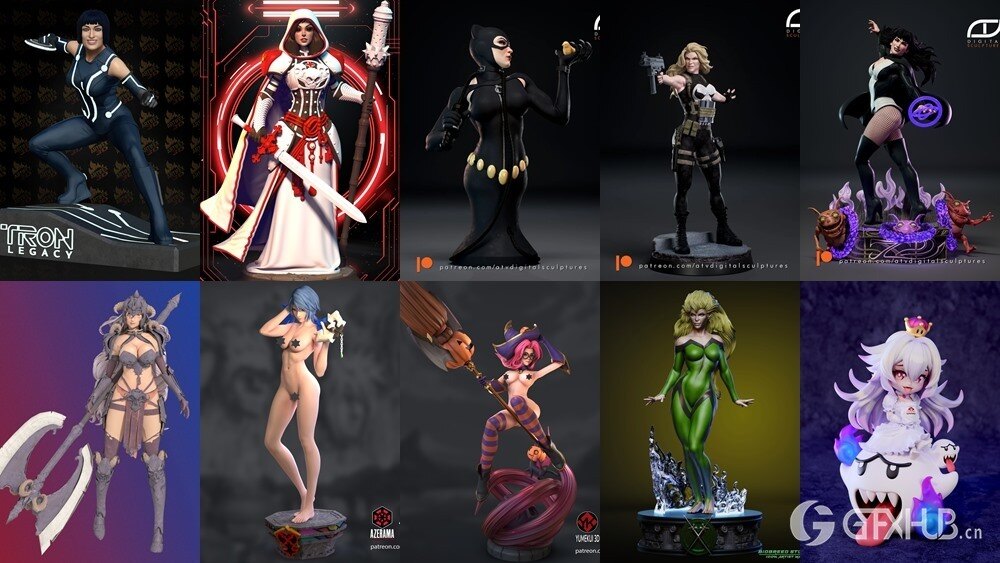 100组女性3D打印模型系列合集第9季 Girls, Girls and Only Girls 3D-Print Models Collection 9