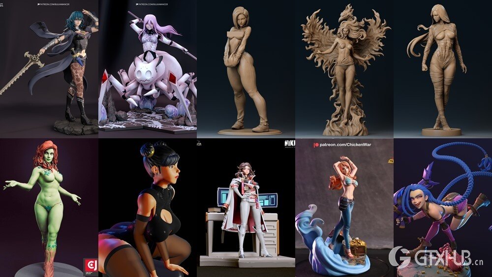 100组女性3D打印模型系列合集第9季 Girls, Girls and Only Girls 3D-Print Models Collection 9
