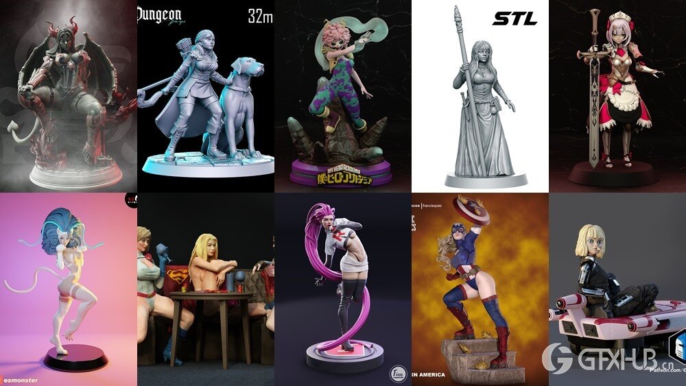 100组女性3D打印模型系列合集第9季 Girls, Girls and Only Girls 3D-Print Models Collection 9