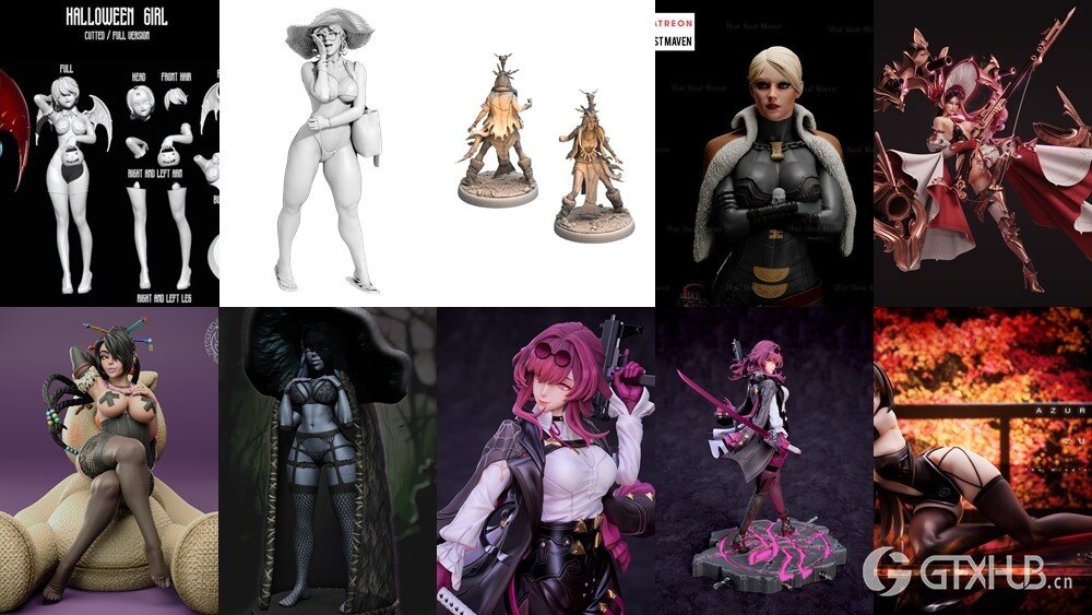 100组女性3D打印模型系列合集第9季 Girls, Girls and Only Girls 3D-Print Models Collection 9