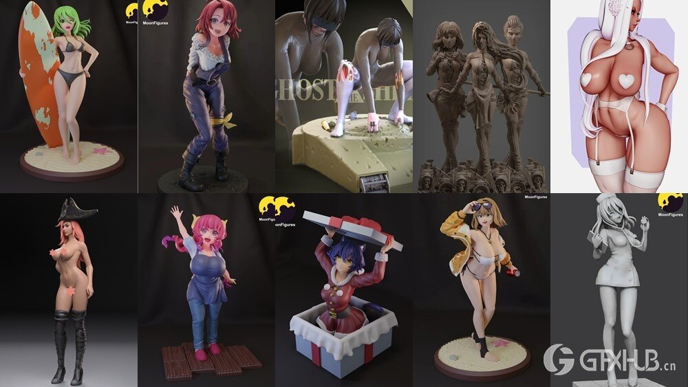 100组女性3D打印模型系列合集第9季 Girls, Girls and Only Girls 3D-Print Models Collection 9