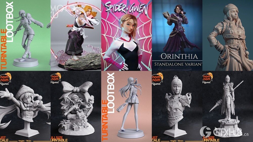 100组女性3D打印模型系列合集第9季 Girls, Girls and Only Girls 3D-Print Models Collection 9