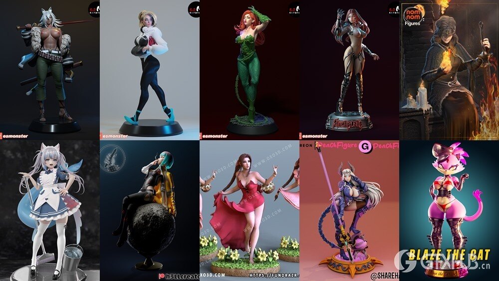 136组女性3D打印模型系列合集第12季 Girls, Girls and Only Girls 3D-Print Models Collection 12