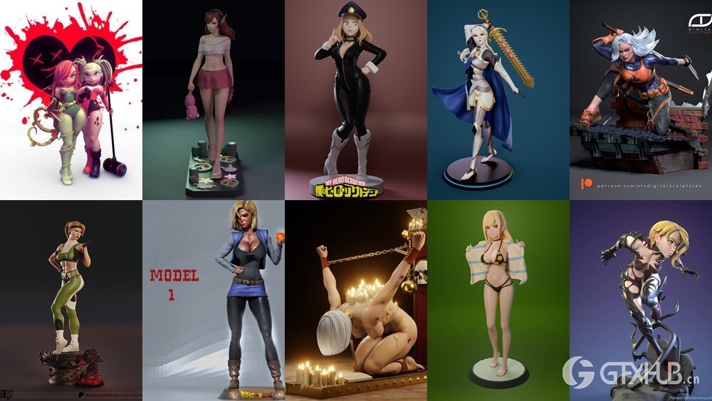 136组女性3D打印模型系列合集第12季 Girls, Girls and Only Girls 3D-Print Models Collection 12