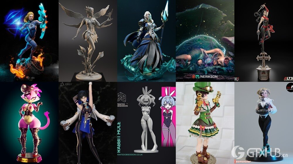 136组女性3D打印模型系列合集第12季 Girls, Girls and Only Girls 3D-Print Models Collection 12