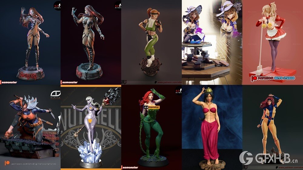 136组女性3D打印模型系列合集第12季 Girls, Girls and Only Girls 3D-Print Models Collection 12