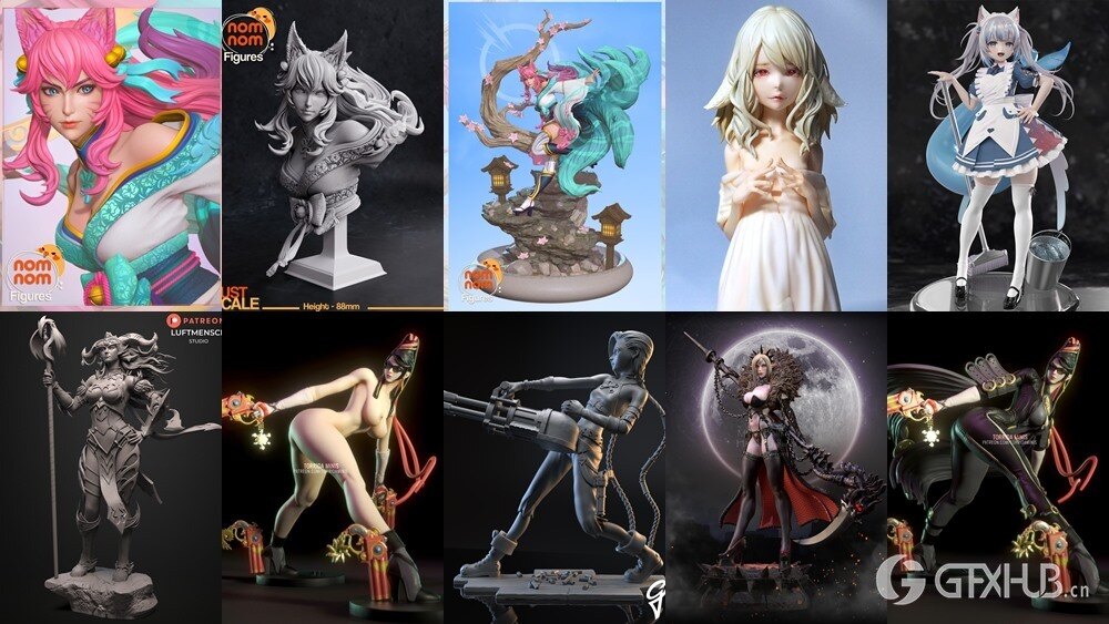 136组女性3D打印模型系列合集第12季 Girls, Girls and Only Girls 3D-Print Models Collection 12