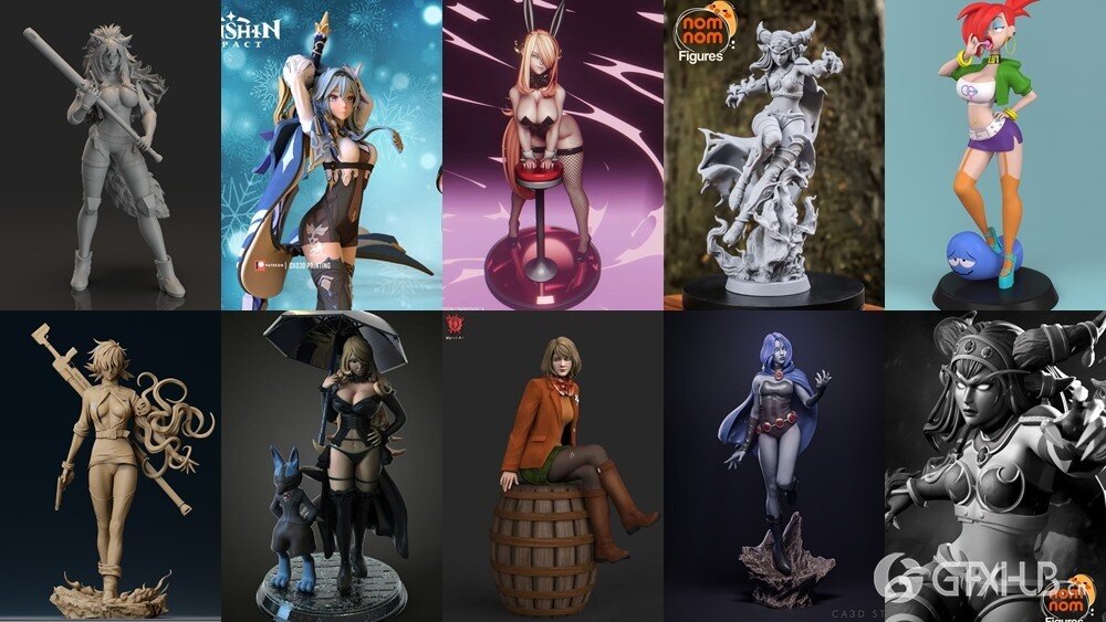 136组女性3D打印模型系列合集第12季 Girls, Girls and Only Girls 3D-Print Models Collection 12