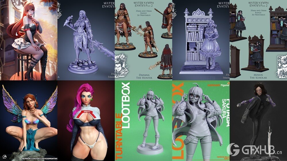 136组女性3D打印模型系列合集第12季 Girls, Girls and Only Girls 3D-Print Models Collection 12