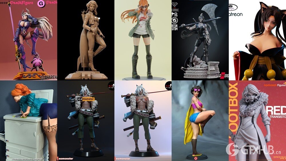 136组女性3D打印模型系列合集第12季 Girls, Girls and Only Girls 3D-Print Models Collection 12