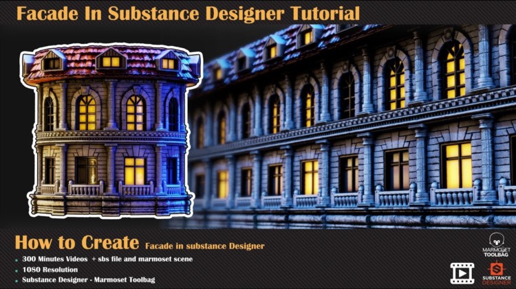 Substance Designer 创建程序化建筑立面教程 Procedural Building Facade Creation in Substance Designer