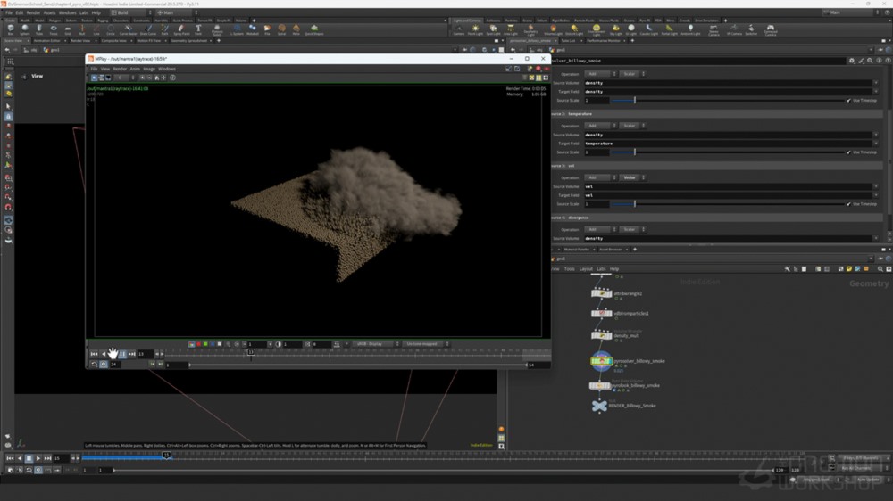 【中文字幕】houdini 电影沙尘模拟教程 Cinematic Sand & Dust Simulations Using Houdini