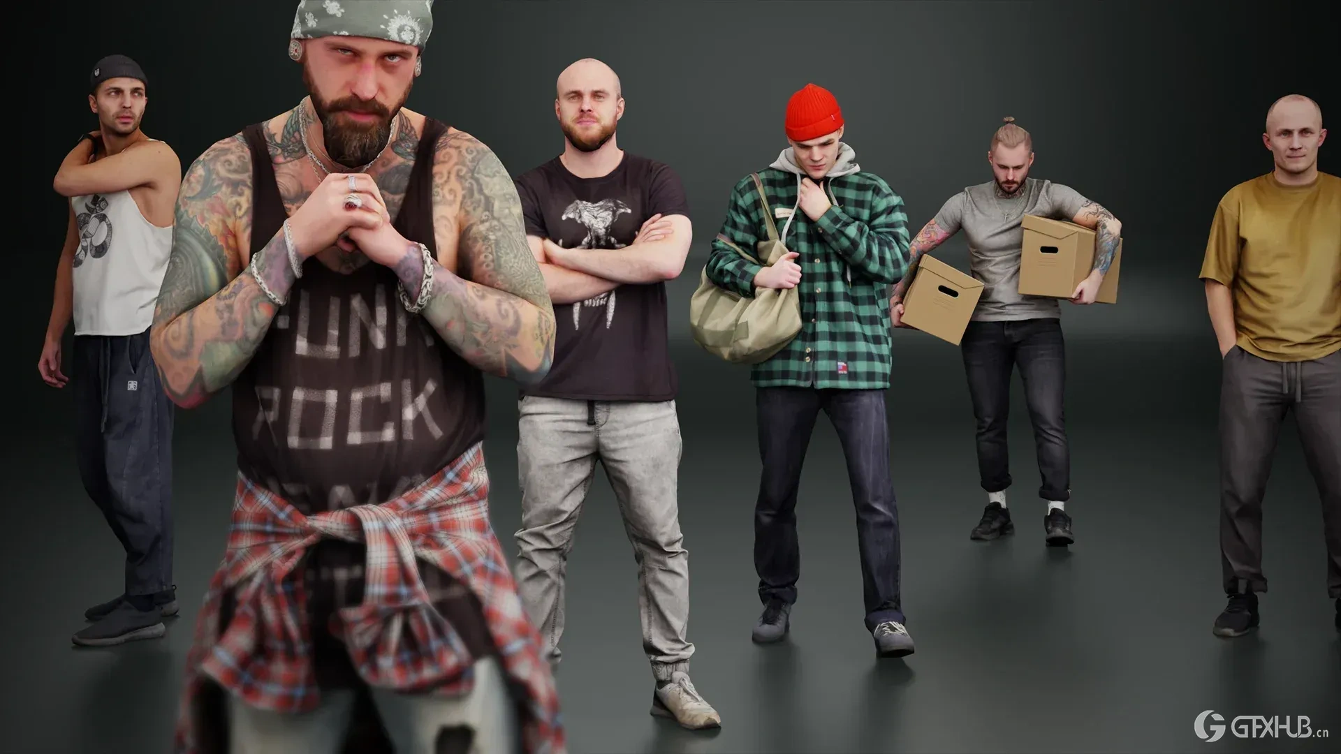 Kanistra 3D 人物角色库 摄影测量扫描姿势 - Blender 资产库