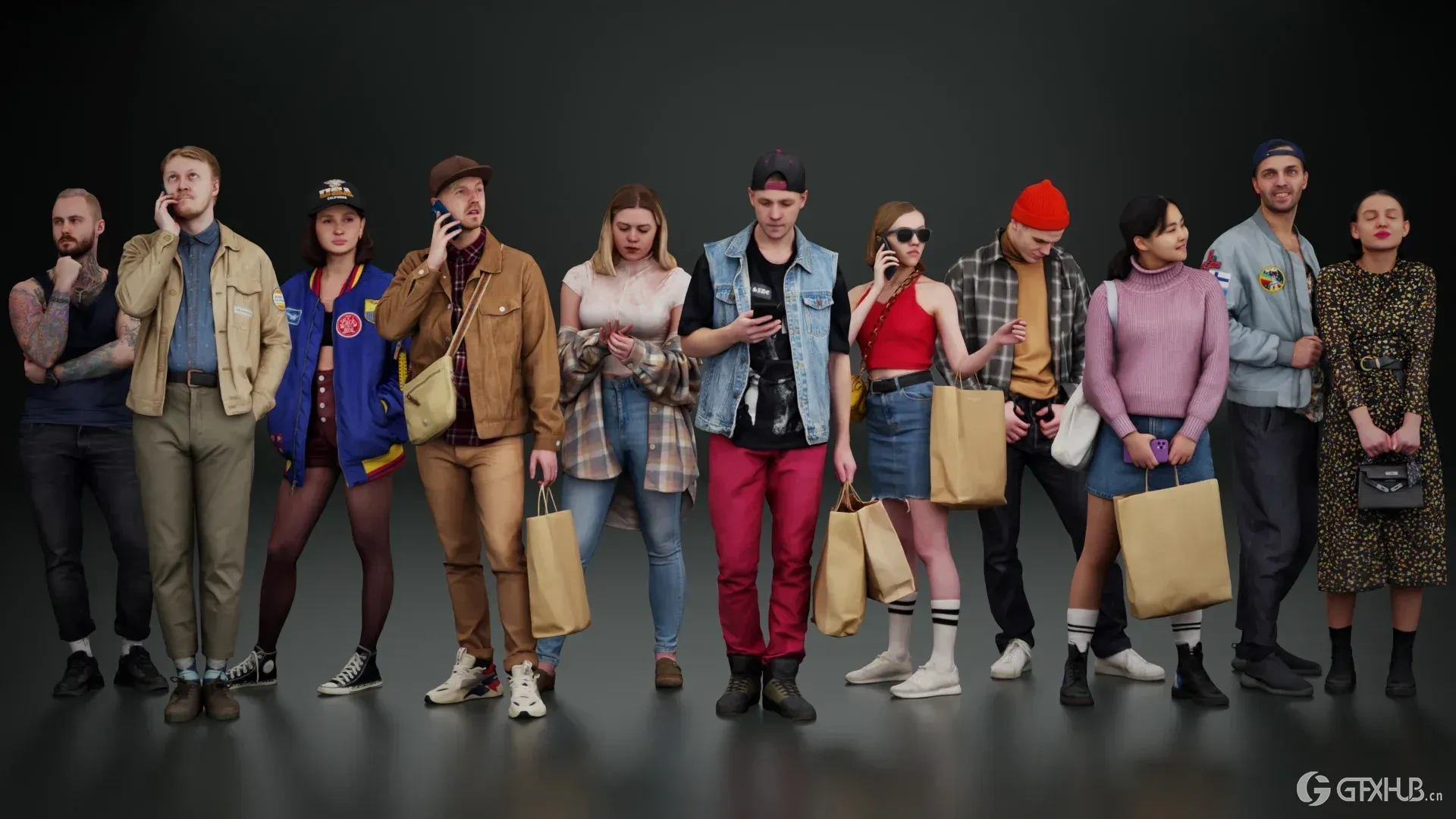 Kanistra 3D 人物角色库 摄影测量扫描姿势 - Blender 资产库