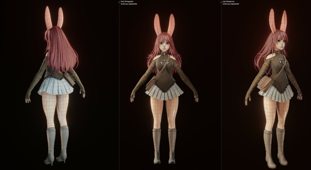 Blender 兔女郎角色建模教程 FlyCat – Bunny Girl – Blender – Full Process Videos