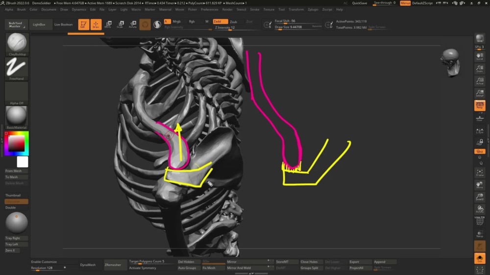 【中文字幕】解剖学导论 ZBrush 人物雕刻教程 - Introduction to Anatomy