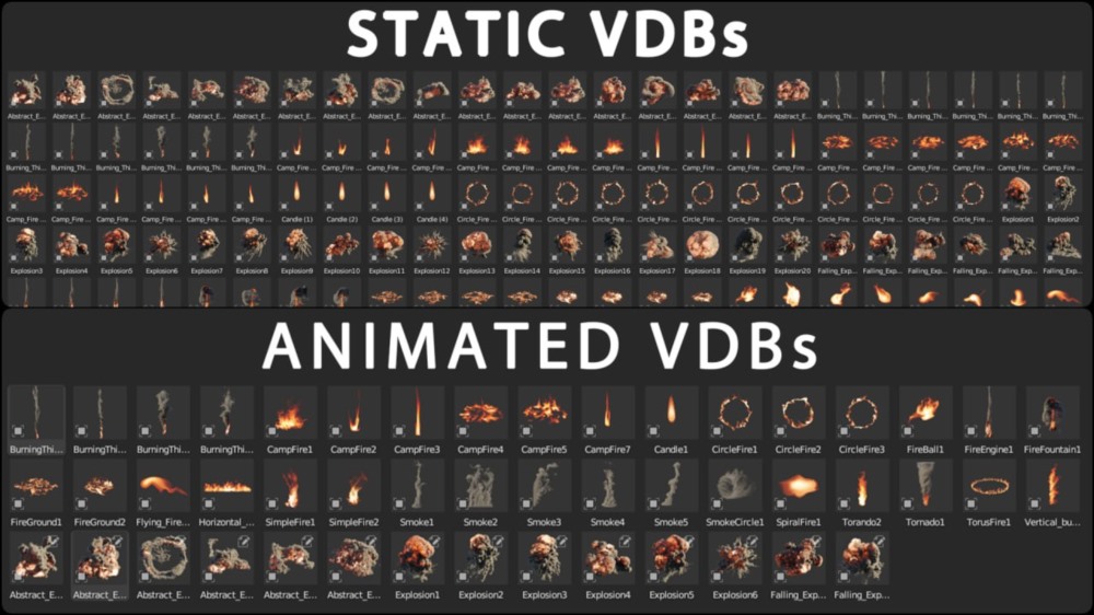 [Blender 插件] 火焰燃烧烟雾龙卷风 VDB 资产预设 Real Fire v1.1 PRO