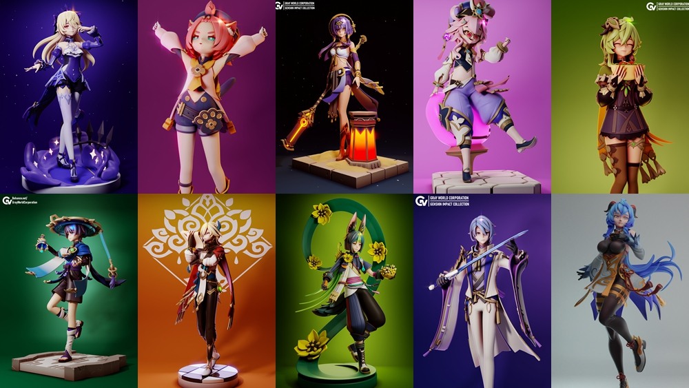 原神3D打印模型合集 Genshin Impact Collection 2024