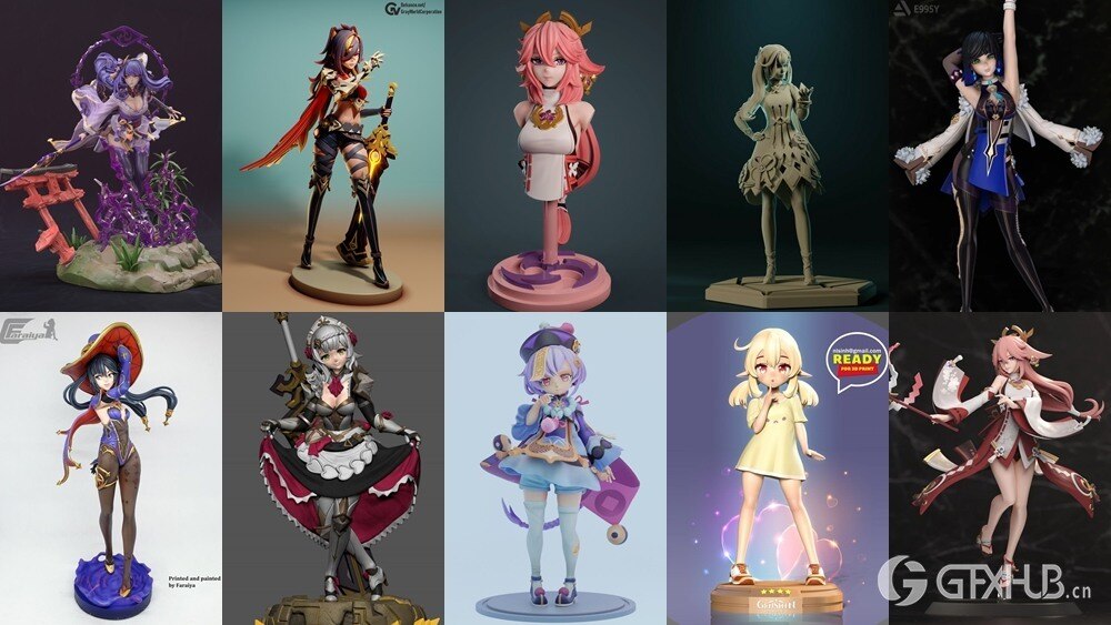 原神3D打印模型合集 Genshin Impact Collection 2024