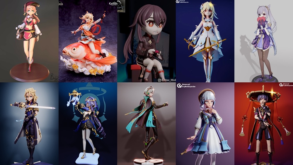 原神3D打印模型合集 Genshin Impact Collection 2024
