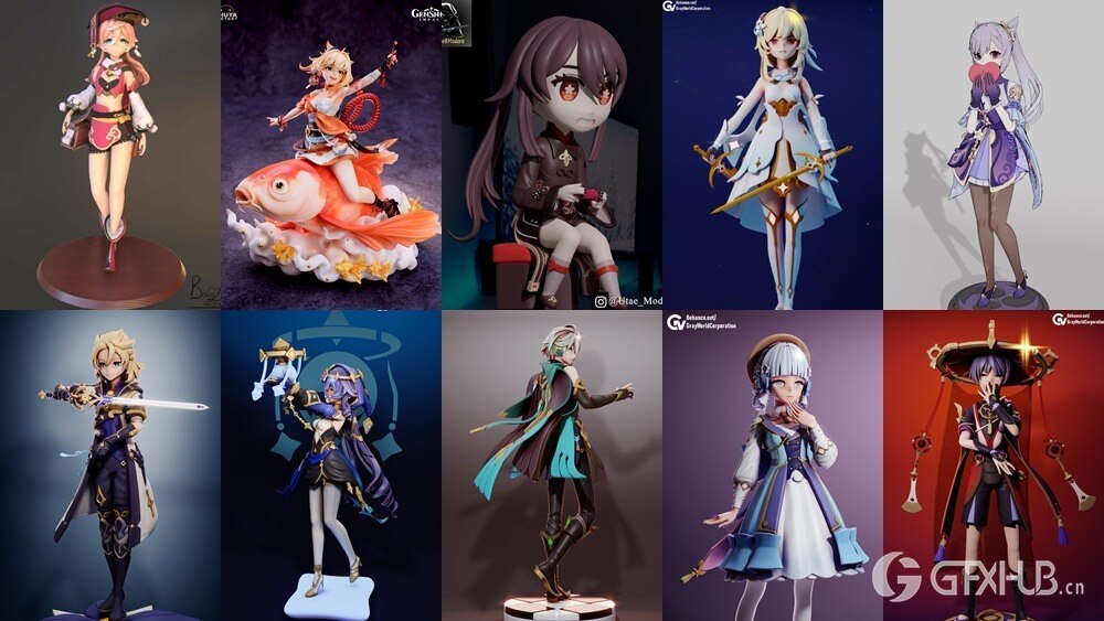 原神3D打印模型合集 Genshin Impact Collection 2024