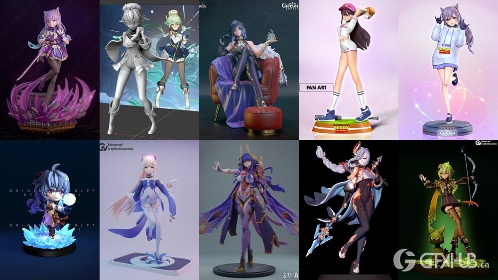 原神3D打印模型合集 Genshin Impact Collection 2024