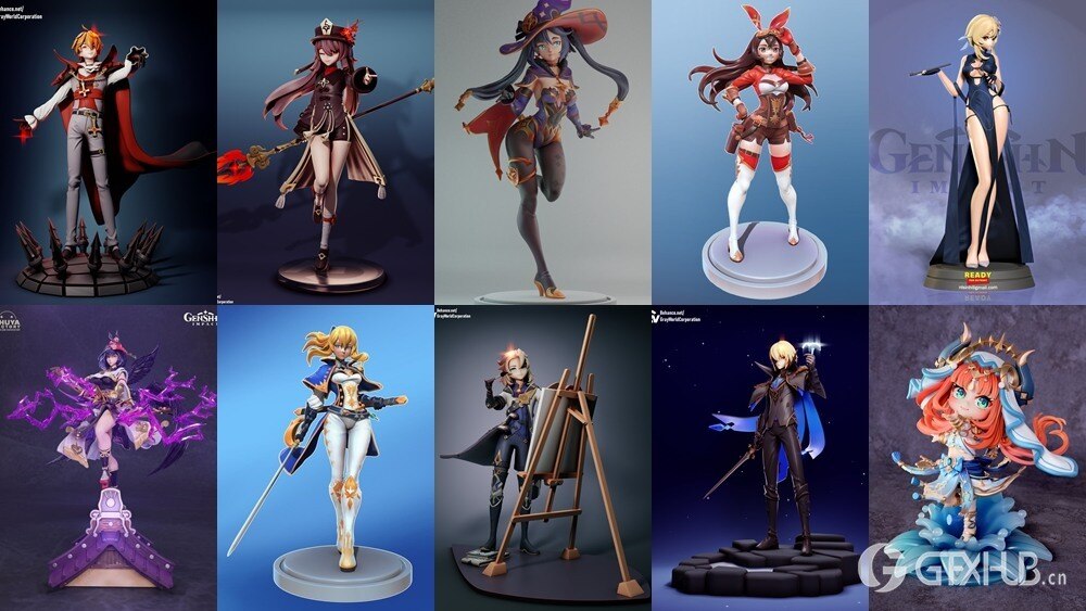 原神3D打印模型合集 Genshin Impact Collection 2024