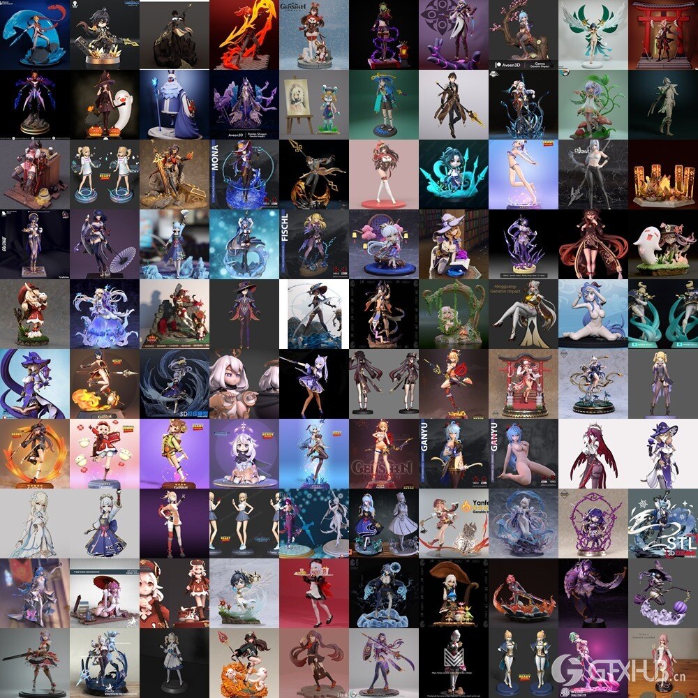原神3D打印模型合集 Genshin Impact Collection 2024