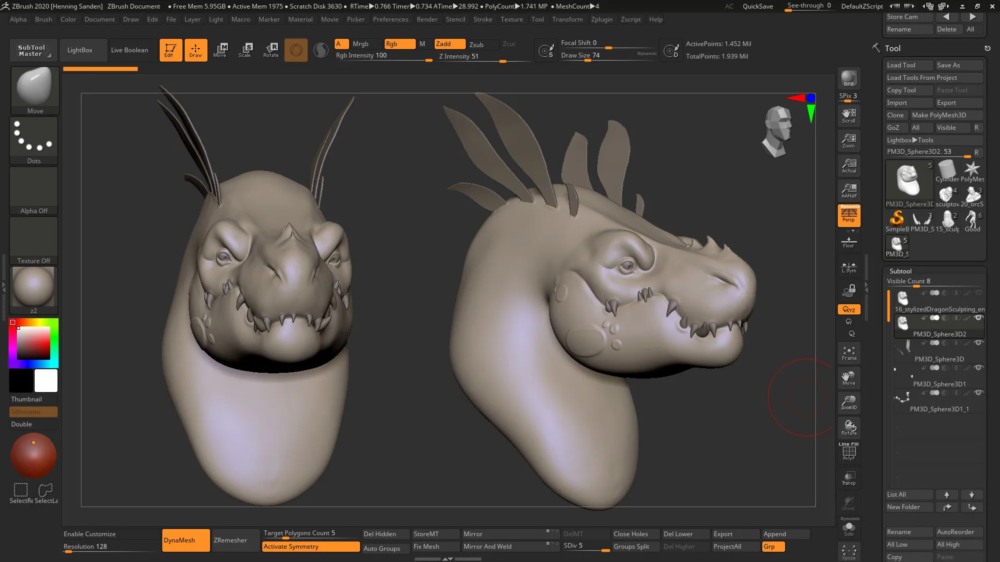 【中文字幕】ZBrush 雕刻入门教程 Introduction to Sculpting
