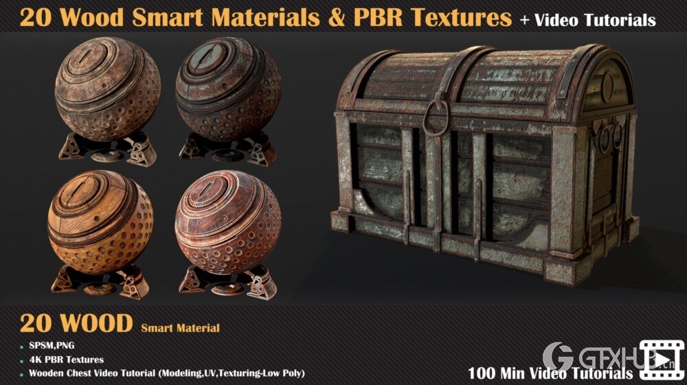 20个木头智能材质和PBR纹理 + 视频教程 - VOL 02