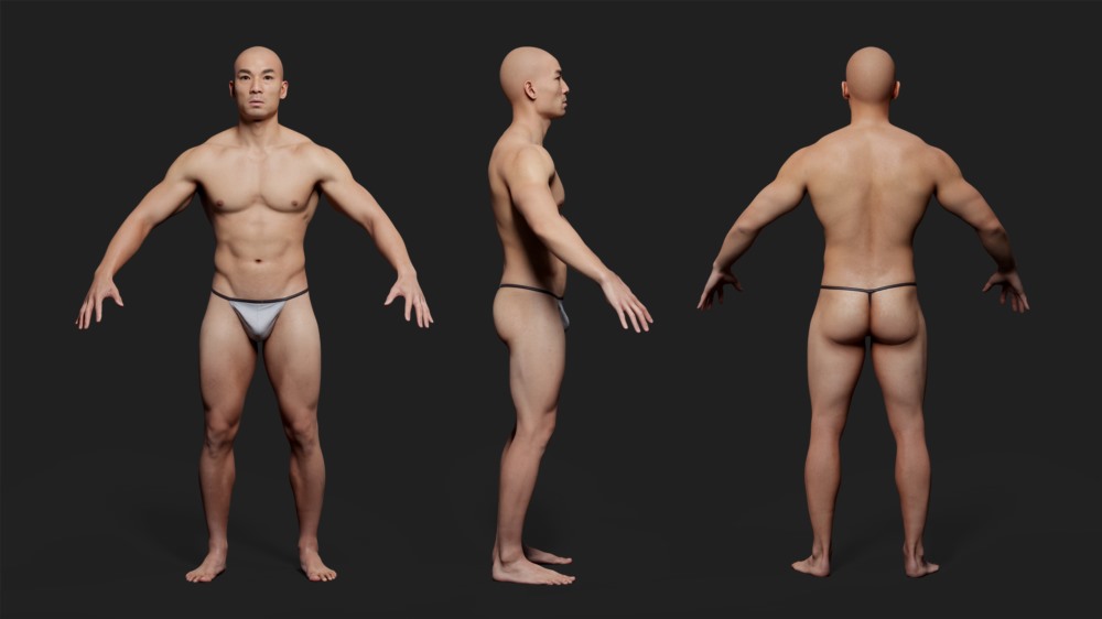 10个动画就绪 3D 身体扫描模型 10 x Animation Ready Body Scan Pack