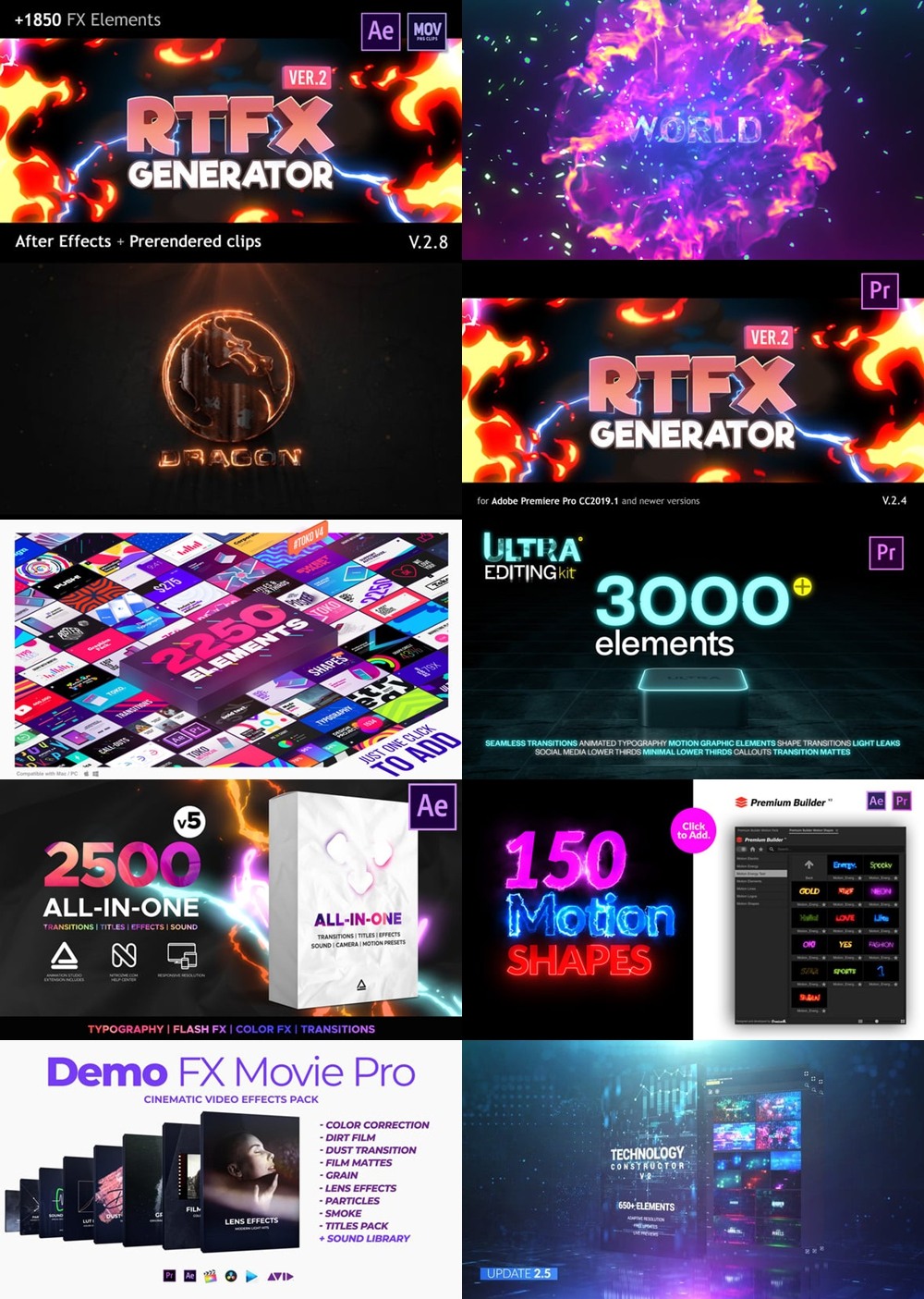 After Effects AE模版素材合集2025年第2季