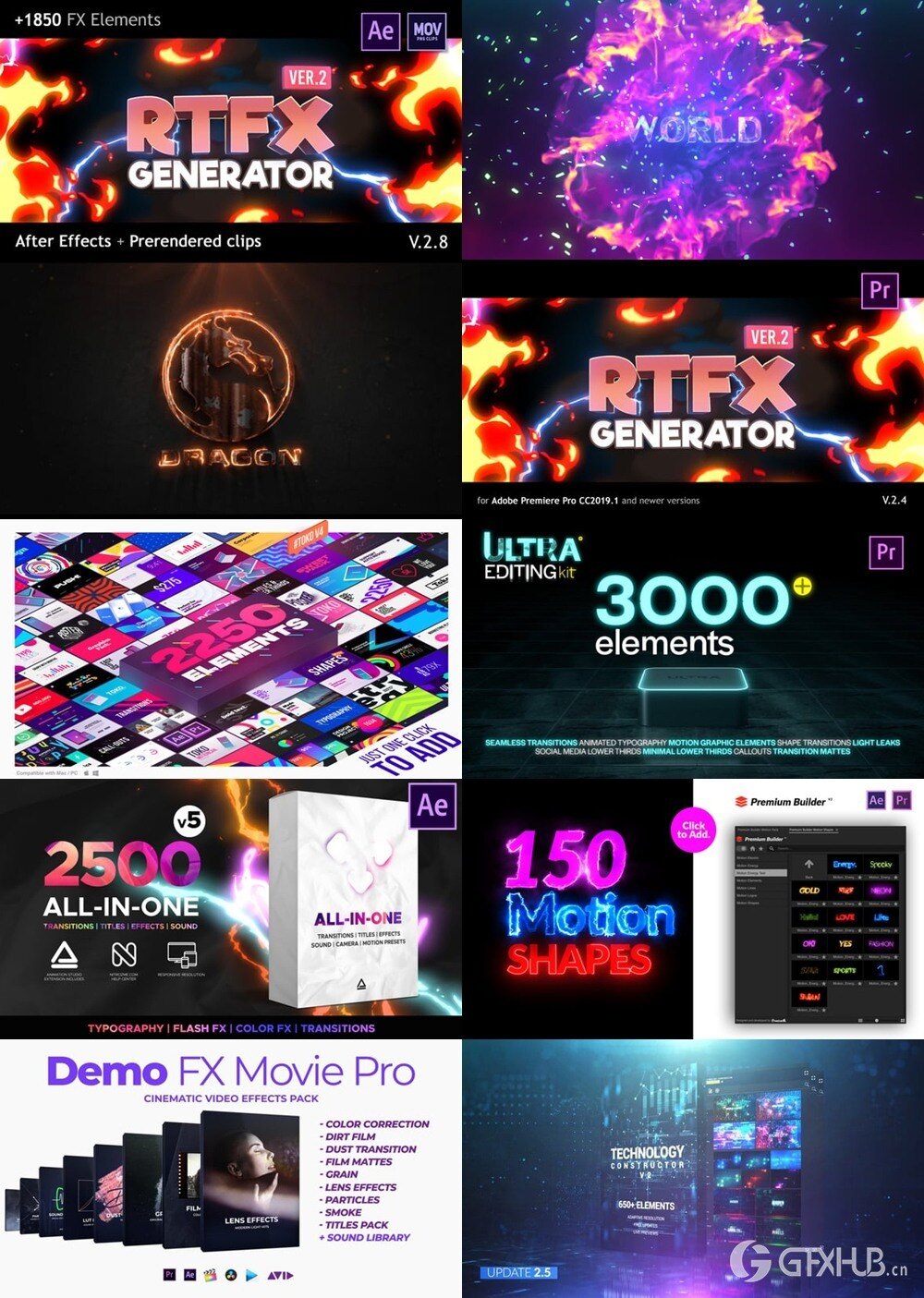 After Effects AE模版素材合集2025年第2季