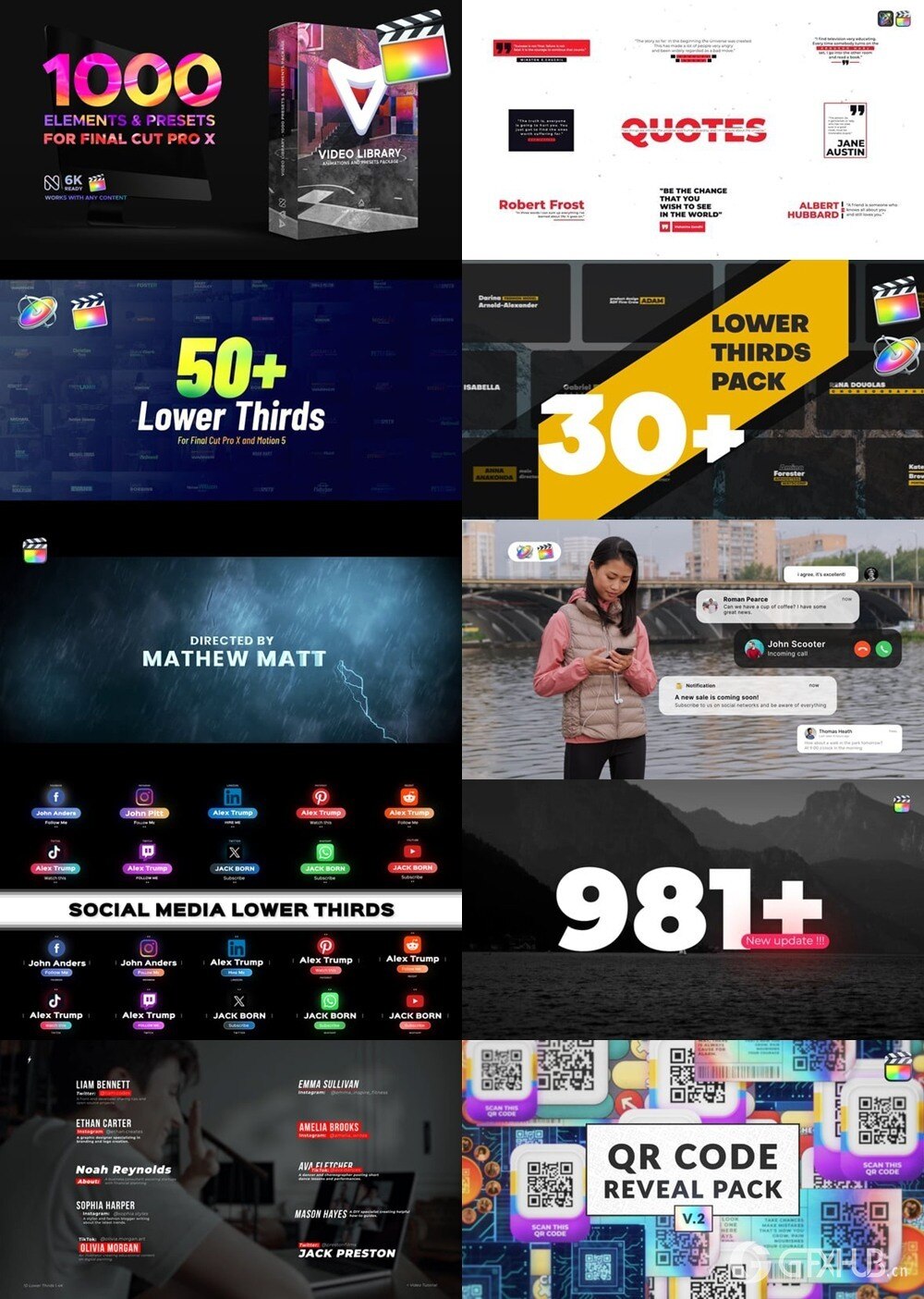 Apple Motion & FCPX 插件模板素材合集2025第1季