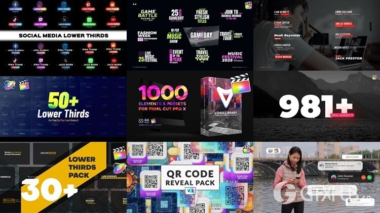 Apple Motion & FCPX 插件、模板素材合集2025第一季