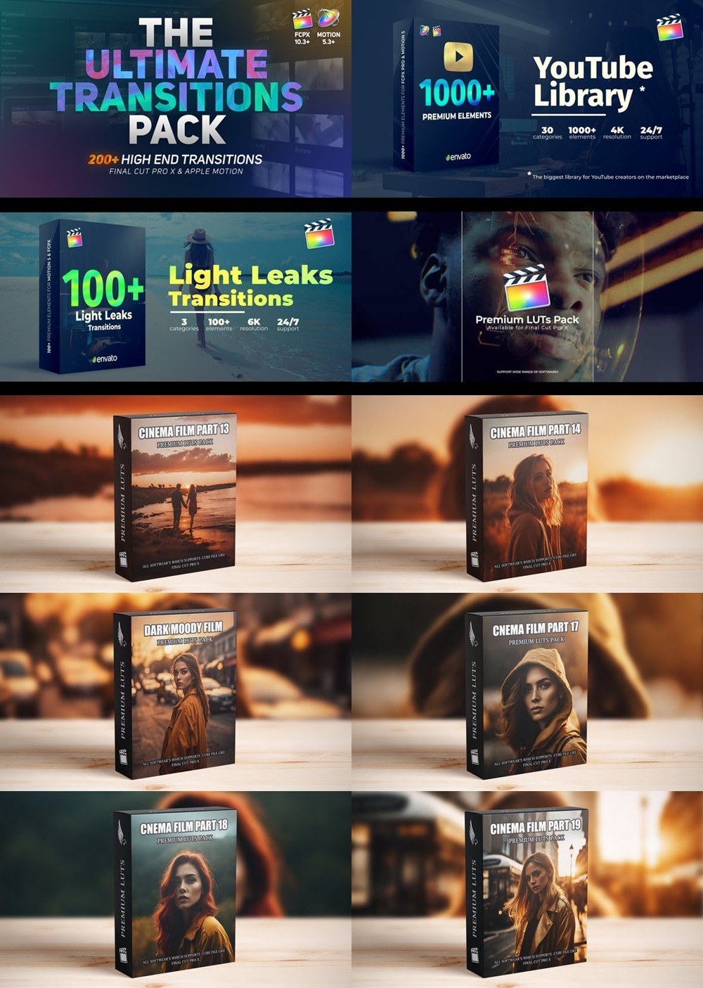 Apple Motion & FCPX 素材合集2025第2季 Luts 颜色预设