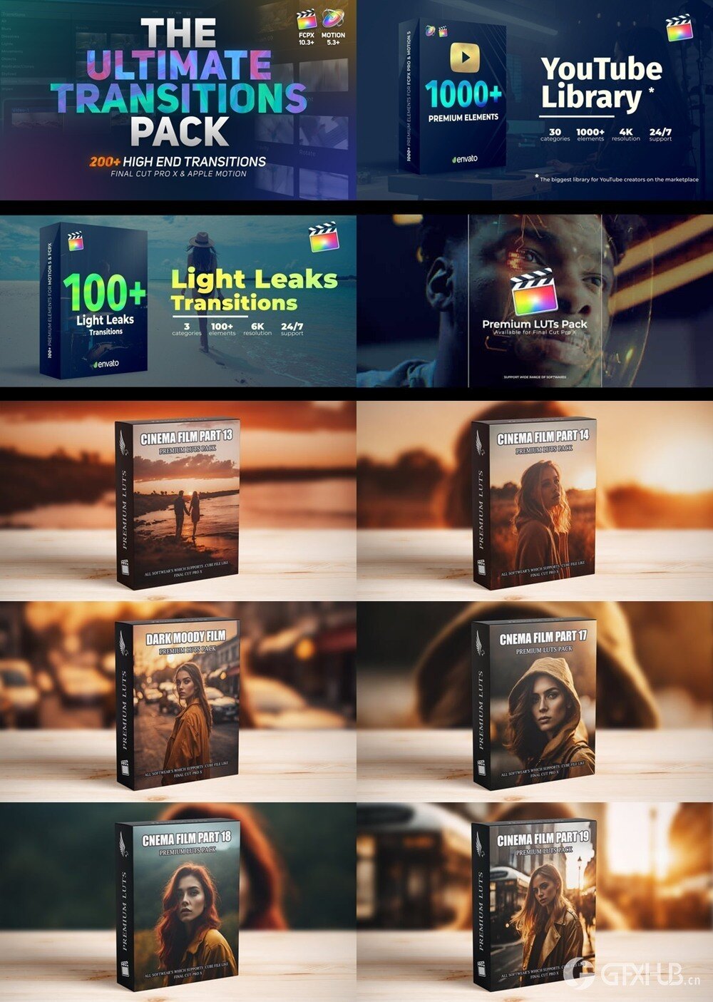 Apple Motion & FCPX 素材合集2025第2季 Luts 颜色预设