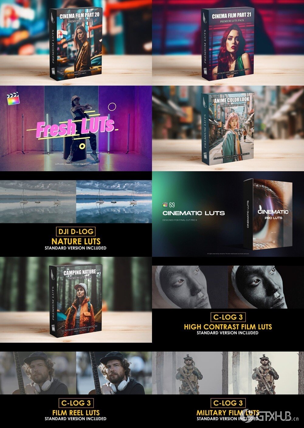 Apple Motion & FCPX 素材合集2025第2季 Luts 颜色预设