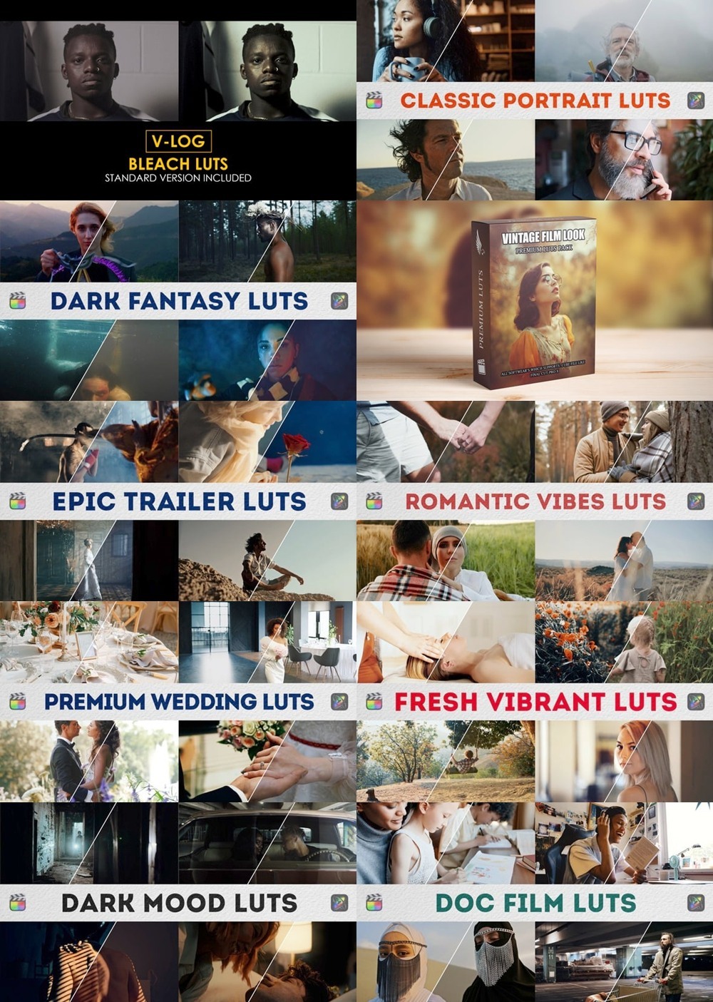 Apple Motion & FCPX 素材合集2025第2季 Luts 颜色预设