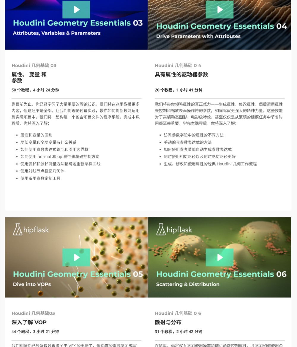 【中文字幕】Houdini 几何节点大全讲解基础教程超级套装