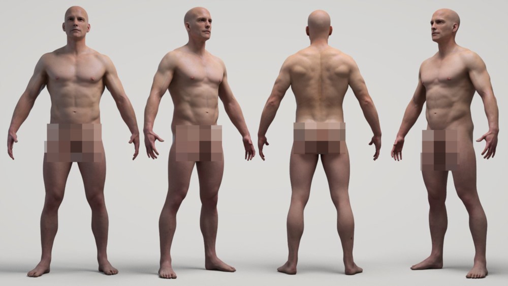 终极纹理男性和女性3d基础网格模型捆绑包