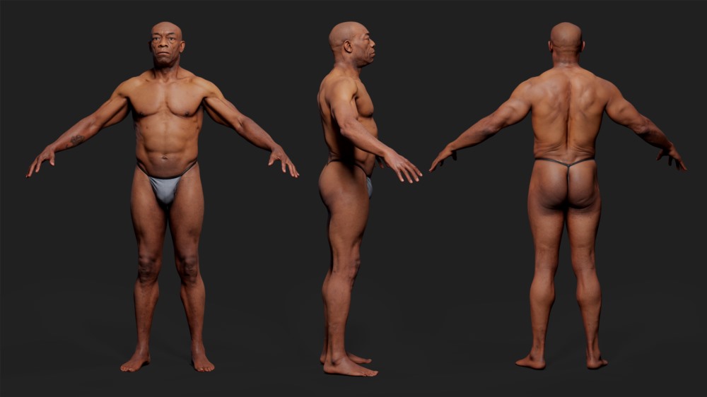 10个动画就绪 3D 身体扫描模型 10 x Animation Ready Body Scan Pack