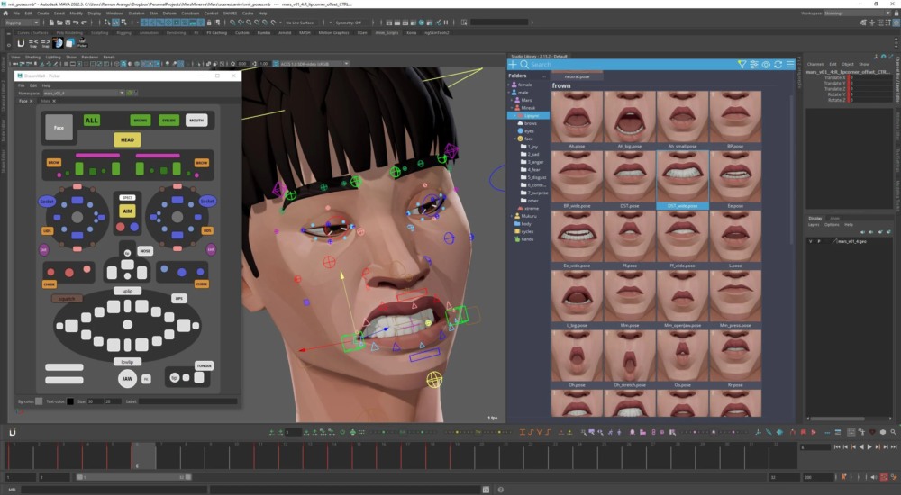 Maya 角色绑定3D模型 Mireuk – character rig for maya
