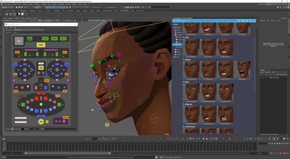 Maya 角色绑定3D模型 Modjadji – character rig for maya
