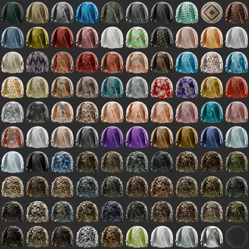 900+ SBSAR 纺织布料材质预设 Substances Fabric Materials