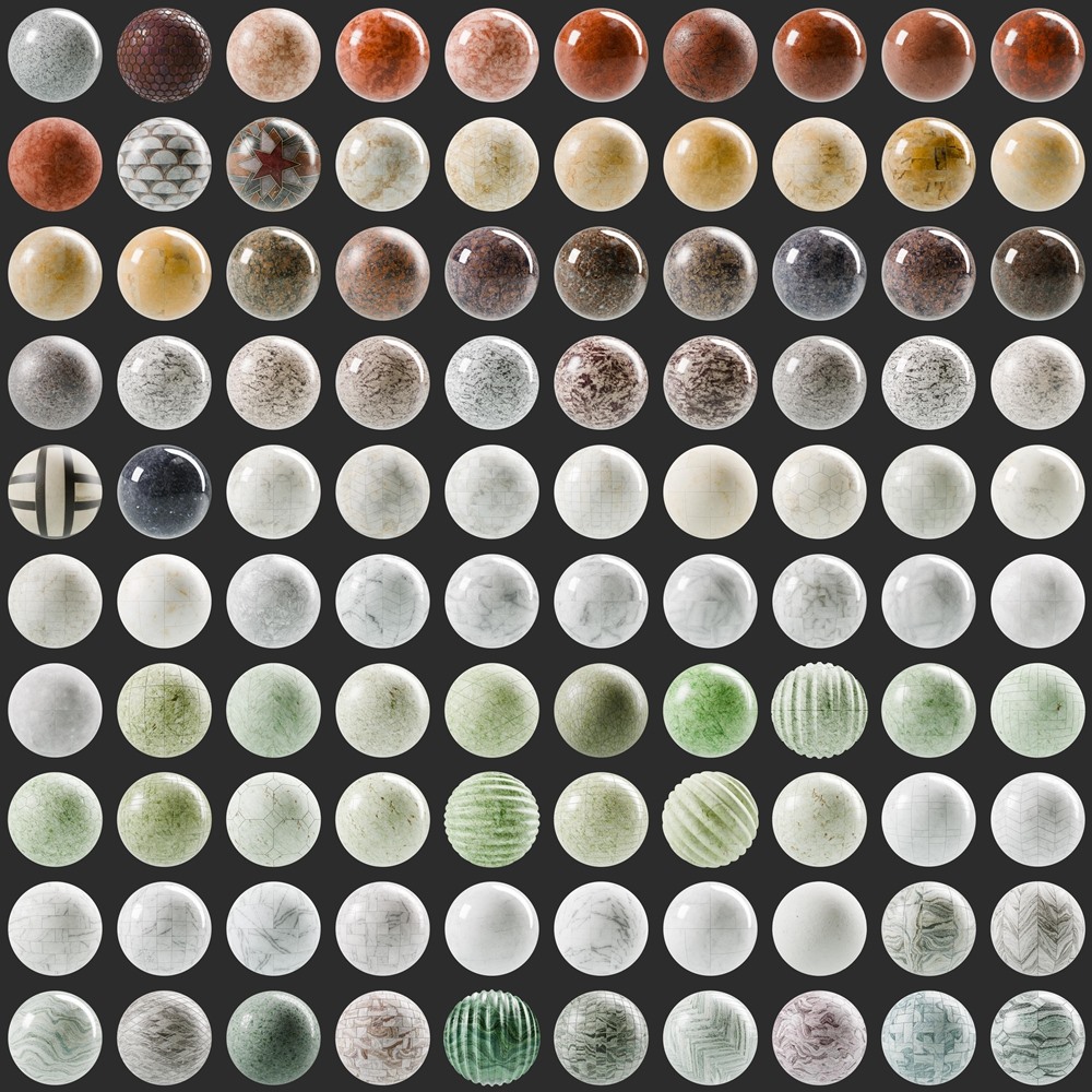 700+ SBSAR 大理石花岗岩材质预设 Substances Marble - Granite