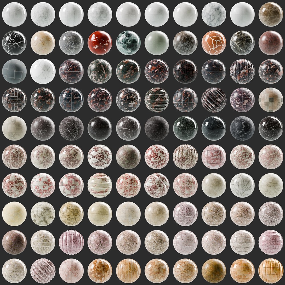 700+ SBSAR 大理石花岗岩材质预设 Substances Marble - Granite