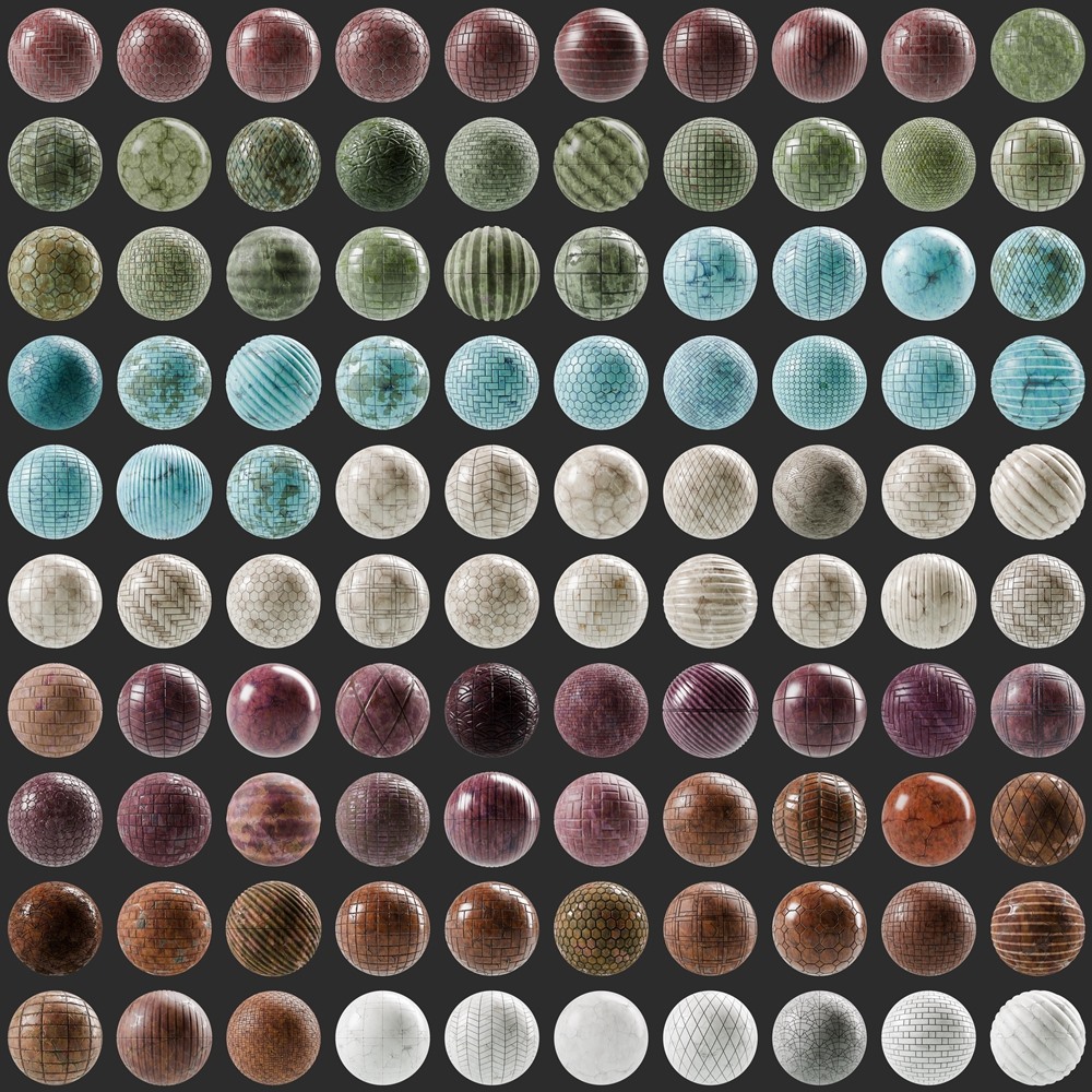 700+ SBSAR 大理石花岗岩材质预设 Substances Marble - Granite